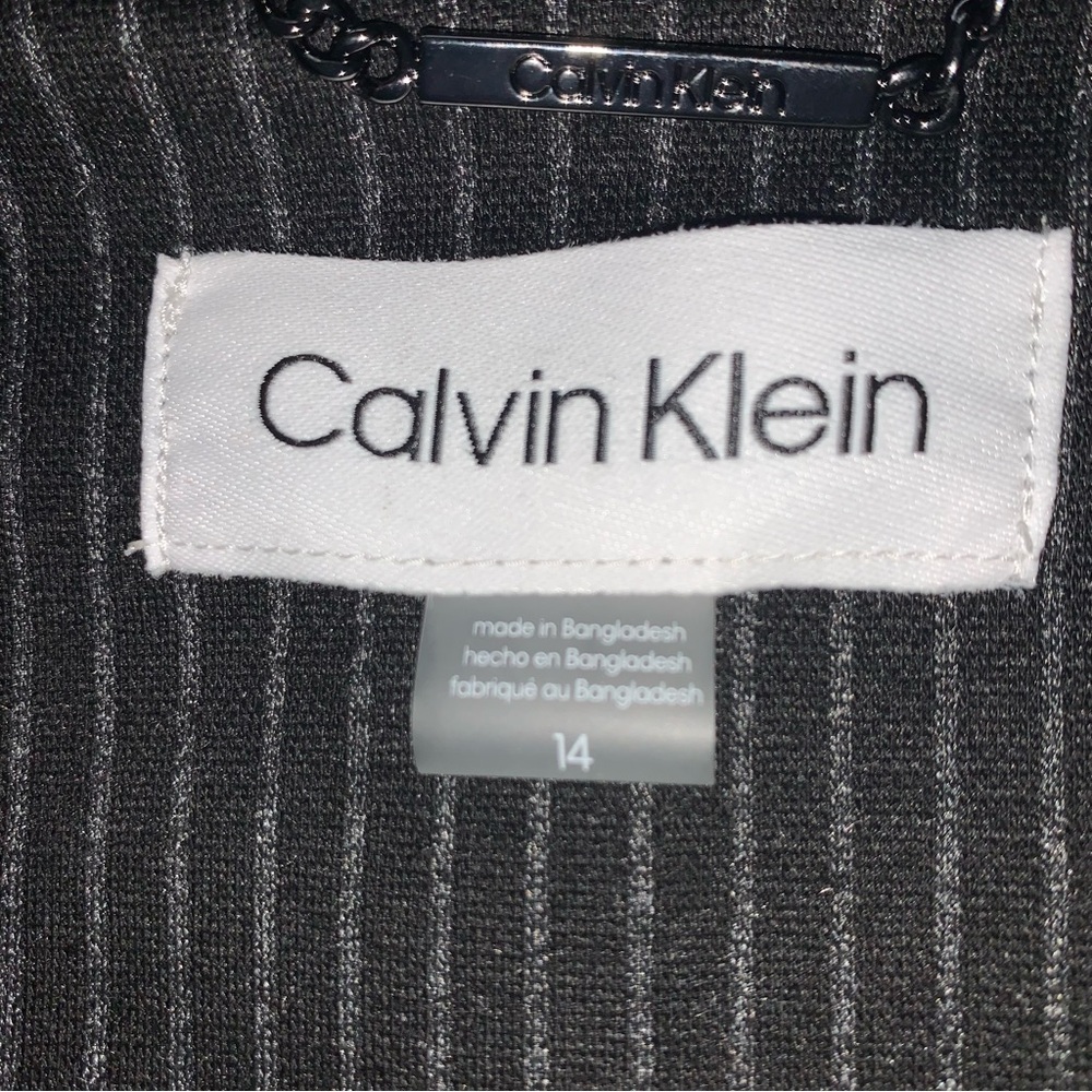 NWT Calvin Klein Women's Black Pinstripe Blazer Jacket - Picture 5 of 16